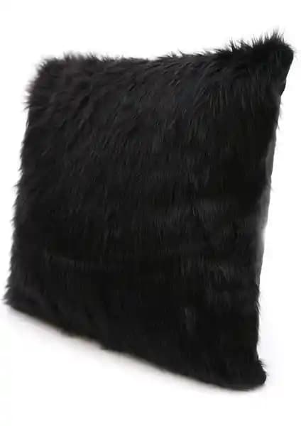 Cango Home Peluş Kırlent Kılıfı Siyah 43x43 cm - Modern ve Şık Ev Dekorasyonu Aksesuarı