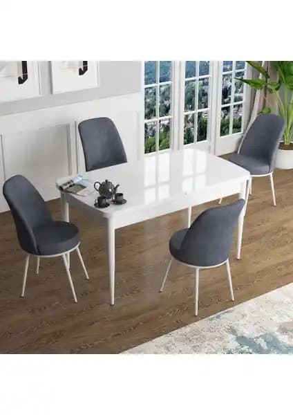 Canisa Han Serisi 70x114 Açılabilir MDF Mutfak Masası ve Sandalye Takımı