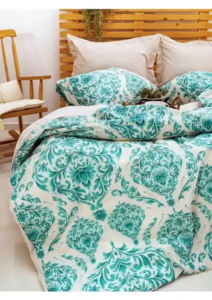 Caqqa Damask Çarşafı Lastikli Çift Kişilik Nevresim Takımı Şıklık ve Konfor Sunar