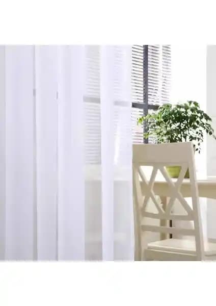 Caserta Home Vual Lüx Pilesiz Düz Tül Perde Modern ve Şık Tasarımıyla Dekorasyonunuza Uyumludur