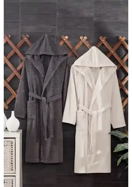 Casnack Quina 2Li Kapüşonlu Oversize Bornoz Seti: Rahatlık ve Şıklığın Modern Buluşması