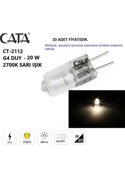 Cata CT-2112 12V 20W Kapsül Ampuller Seti Günışığı Renkli Aydınlatma Çözümü