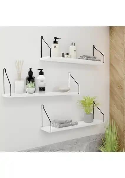 CatchMe Duvar Rafı 3'lü 15x55 cm Modern ve Şık Dekoratif Raflar