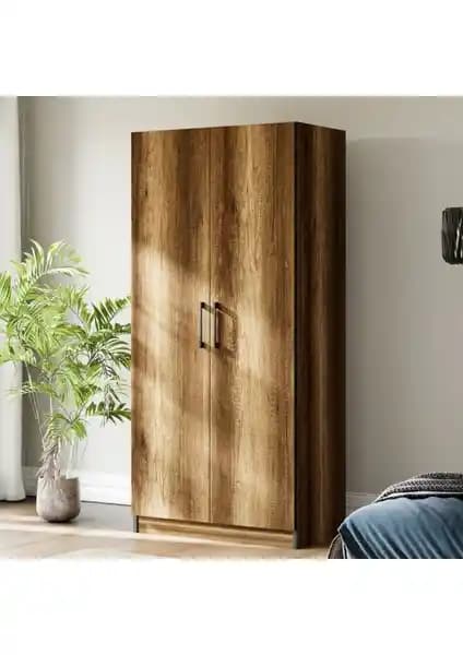 Ceramical GRE2 2 Kapaklı Dolap Gardrop Ceviz Modern Tasarım ve Fonksiyonellik