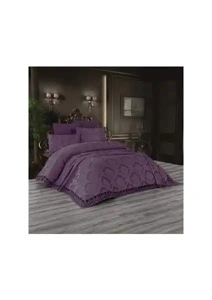 Çeyiz Bahçesi Siyah Sarmaşık 3 Parça Çift Kişilik Yatak Örtüsü - Şık ve Dayanıklı Tasarım