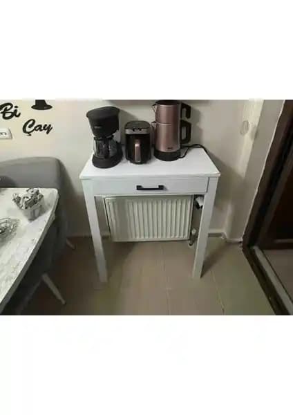 Cfa Dekor Beyaz Kahve Köşesi Masası Modern Tasarım ve Dayanıklılık Özellikleri