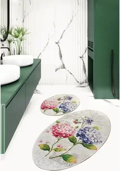 Chilai Home Kırmızı Ortanca Desenli Kaymaz Tabanlı Banyo Klozet Takımı Özellikleri ve Avantajları