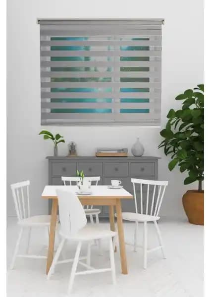 Clarıss Home Gri Renkli Mutfak ve Ofis Perdesi: Şık ve Dayanıklı Modern İç Mekan Dekoru