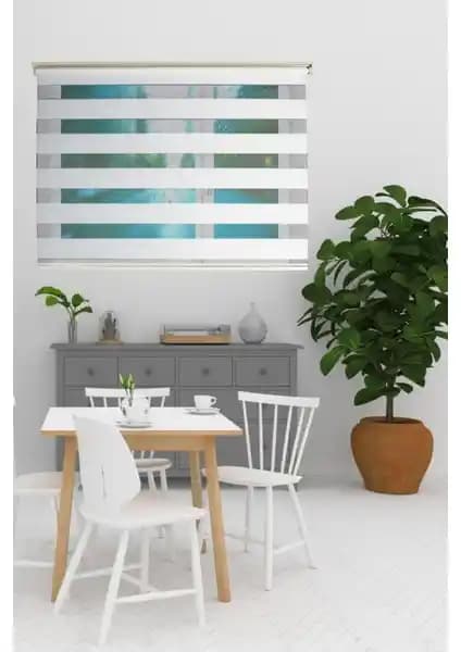 Clarıss Home Pliseli Beyaz Zebra Perde: Şık ve Dayanıklı Modern Tasarım