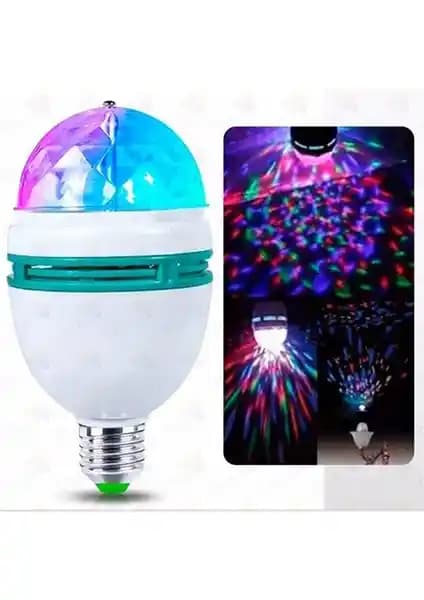 Classiy Home Renkli Disko Ampülü Hareketli 360 Derece Dönen LED Disko Topu Dekoratif Işık