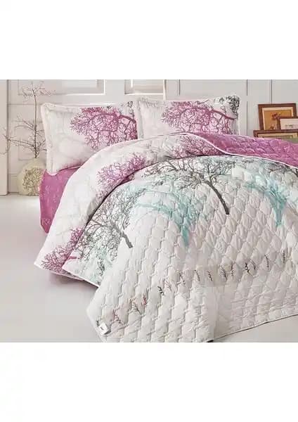 Clasy Midas Lila Kapitone Çift Kişilik Yatak Örtüsü Takımı Estetik ve Konfor Bir Arada