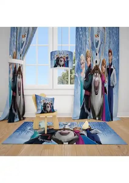 Çocuk ve Bebek Odası İçin Renkli Çizgi Karakterli Fon Perde Modelleri