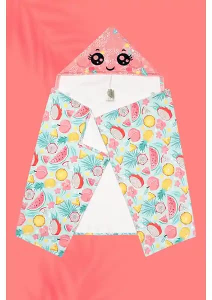 Çocuklar İçin Renkli ve Fonksiyonel Kapşonlu Plaj Havlusu Geniş Ölçü ve Dayanıklı Malzemelerle