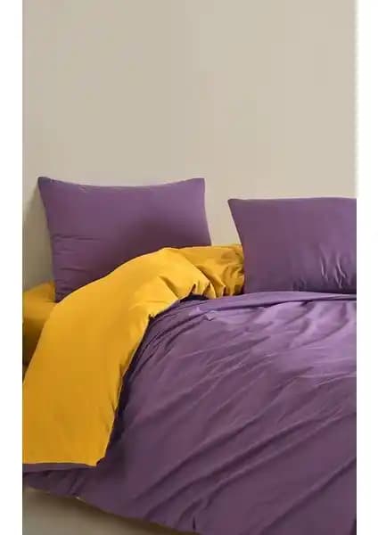 Colorpool Bright Future Koyu Lila-Hardal Nevresim Takımı Yüksek Kalite ve Modern Tasarım