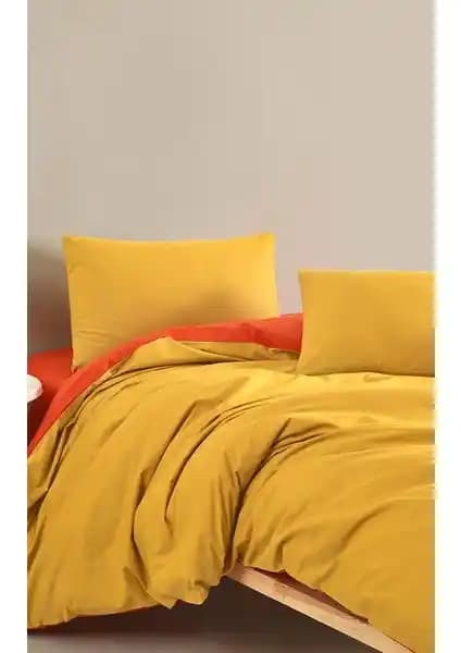 Colorpool Bright Time Hardal-Kil Nevresim Takımı: Şık ve Konforlu Yatak Odası Dekorasyonu