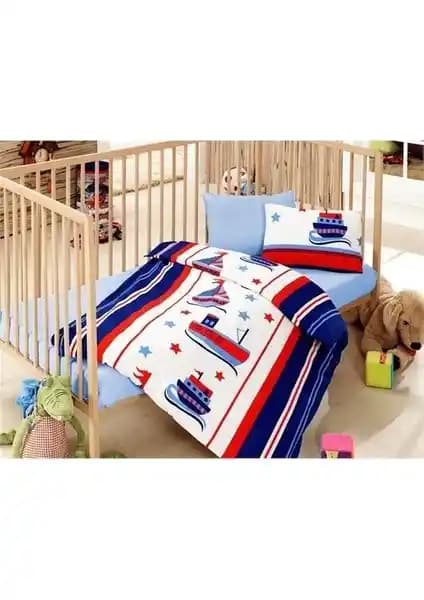 Cotton Box Denizci Temalı Bebek Nevresim Takımı, Yumuşak ve Renkli Tasarımıyla Bebek Odası İçin Uygun