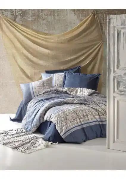 Cotton Box Toprak Serra Lacivert Çift Kişilik Nevresim Takımı - Yüksek Kalite ve Şıklık
