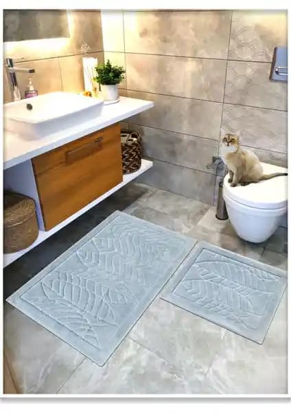 Cotton Crafty %100 Pamuk Dokuma Banyo Paspas Seti Doğa Dostu ve Dayanıklı Tasarım