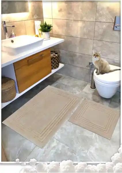 Cotton Crafty %100 Pamuk Dokuma Banyo Paspas Seti: Doğal ve Çevre Dostu Şıklık ve Fonksiyonellik