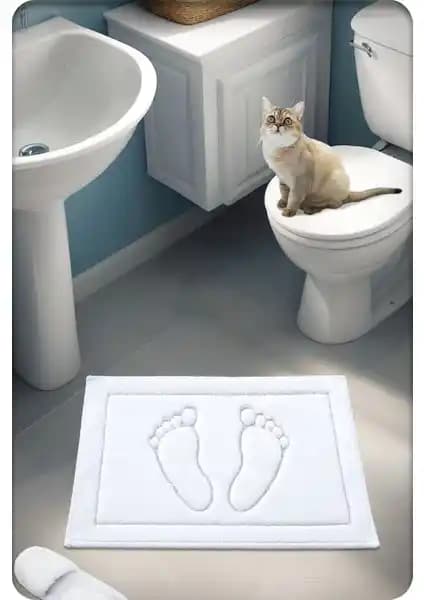 Cotton Crafty %100 Pamuk Dokuma Banyo Paspası Doğal ve Şık Tasarım Çevre Dostu Malzeme