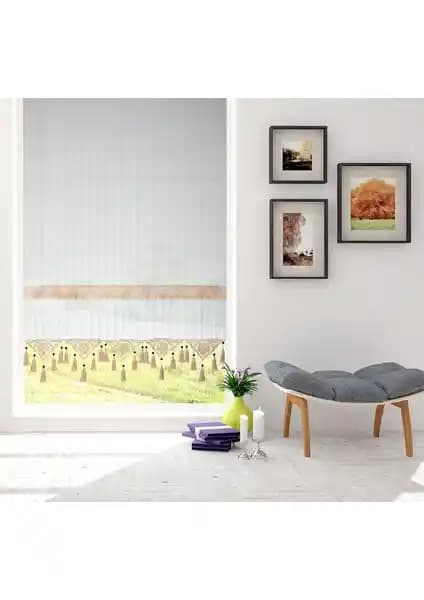 Cotton Studio Pamuklu Ara Güpürlü Natural Çizgili Tül Perde: Şıklık ve Fonksiyonellik Bir Arada