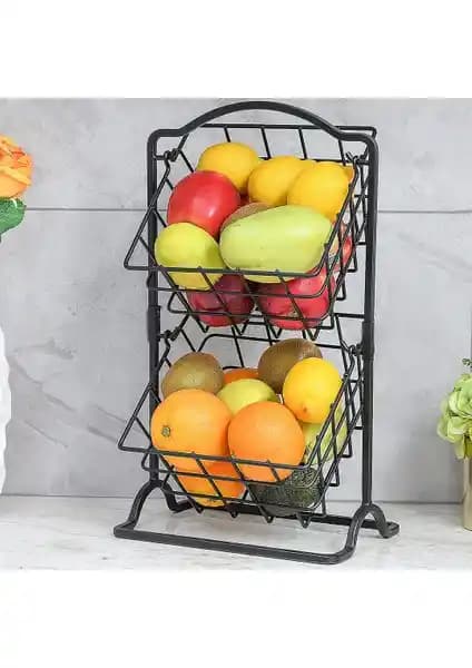 Decorelax 2 Katlı Metal Mutfak Organizasyonu Modern ve Dayanıklı Tasarımıyla Mutfak Düzeninizi Yeniler