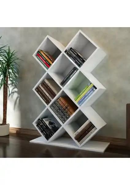 Decorotika Kumsal Beyaz Kitaplık Modern ve Dayanıklı Tasarım Özellikleri