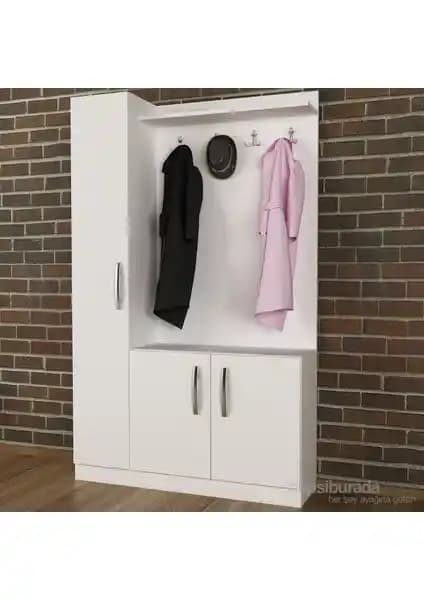 Decorotika Naturel Beyaz Portmanto: Şık ve Dayanıklı Depolama Çözümü