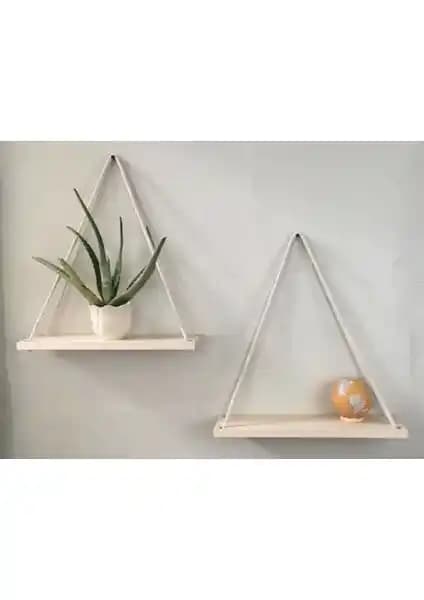 Defa Kitaplık Duvar Rafı Uçan Raf Sistemi 5025 Doğal Ahşap Minimal Tasarım