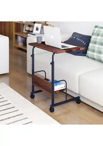 Dehalimited 60X40 Raflı Yükseklik Ayarlı Tekerlekli Çok Fonksiyonlu Çalışma Masası