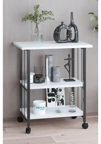 Dehalimited Çok Amaçlı Tekerlekli Üç Raflı Mutfak Masası ve Kullanım Alanları