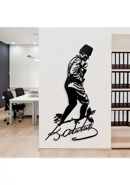 Dekkor Art Atatürk Kocatepe İmza Metal Duvar Tablosu Modern ve Anlamlı Dekorasyon Parçası