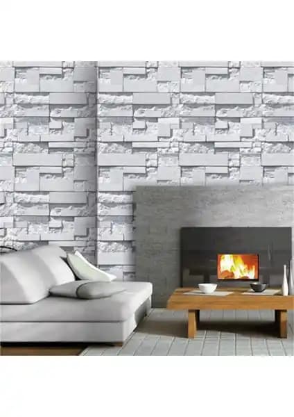 Dekoni̇L Gri Taş Desenli Duvar Kağıdı: Modern ve Şık İç Mekan Dekorasyonu Çözümü