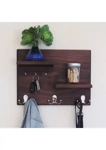 Dekorumbu Ahşap Dekotatif Duvar Raf Askılık ile Şık ve Fonksiyonel Organizasyon