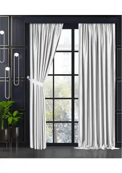 Demor Home Gri Renk Yarı Mat Karartma Blackout Fon Perde Modern ve İşlevsel Tasarım