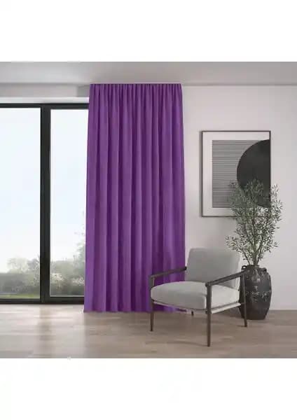 Demor Home Kadife Dokulu Ametist Renk Fon Perde Modern ve Şık Tasarım Özellikleri
