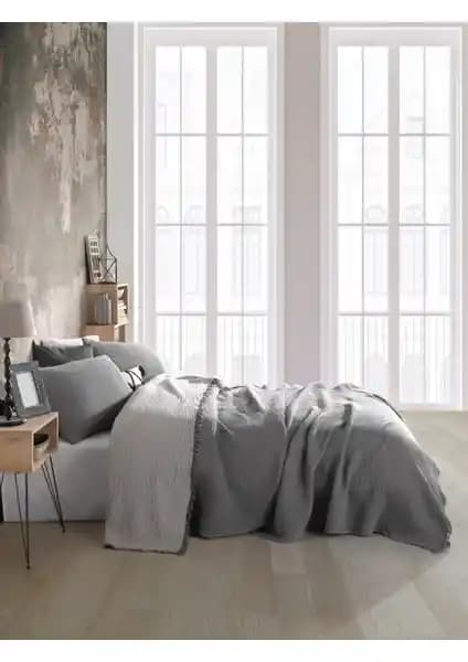 Destiny Hometex 4 Katlı Pamuklu Çift Kişilik Yatak Örtüsü Şıklık ve Konfor Sunar
