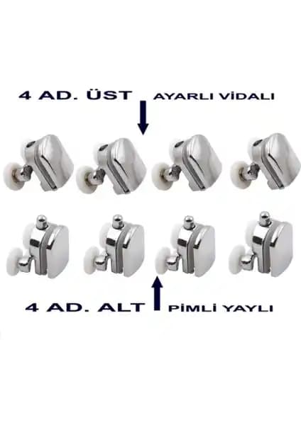 Dizayn Duşakabin 8'li Tekerlek Takımı, Dayanıklı ve Ayarlanabilir Cam Kabin Aksesuarı