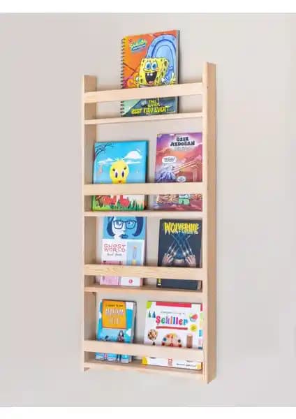 Dizmo Montessori Çocuk Odası Kitaplığı Doğal Ahşap Estetik ve İşlevsellik Sunar