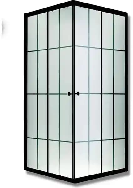 Durul Duşakabin Kare Siyah Kumlama Karomat Desen Modern ve Dayanıklı Banyo Çözümü