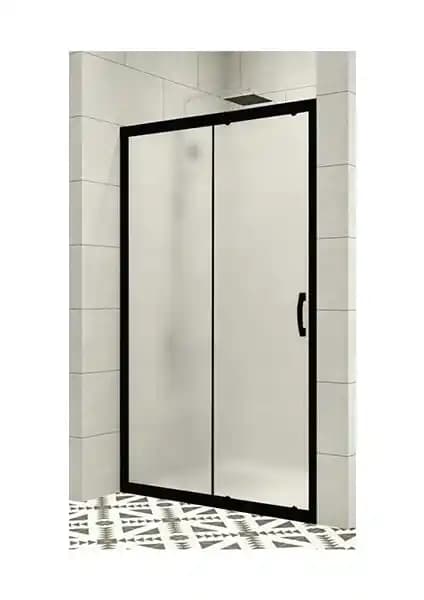 Durul Duşakabin Ön Cephe Siyah 5mm Buzlu Yükseklik 190 cm Modern ve Şık Tasarım