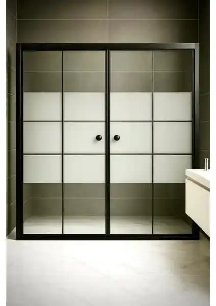 Durul Duşakabin Ön Cephe Siyah Box Desen: Modern ve Şık Banyo Çözümü