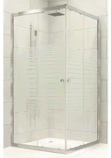 Durul Kare Çizgili Duşakabin 100x100 Modern ve Dayanıklı Banyo Tasarımı