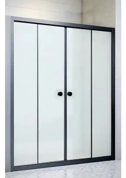Durul Siyah Buzlu Cam Ön Cephe 180cm Yükseklik ve 115cm Genişlik ile Modern Duş Çözümü