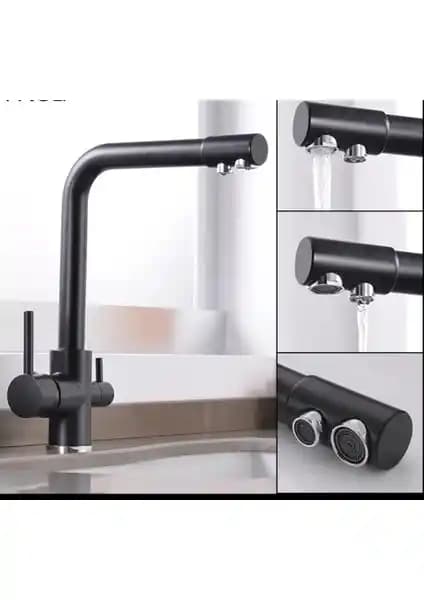 E.M.A. Ema Siyah Arıtmalı Mutfak Bataryası Modern ve Fonksiyonel Tasarım