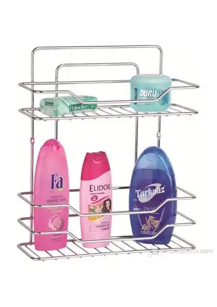 Ece Metal İki Raflı Şampuanlık Modern ve Dayanıklı Banyo Aksesuarı