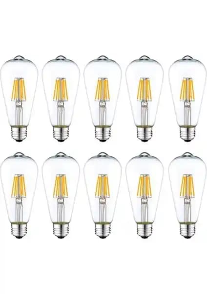 Edison ST64 LED Rustik Ampul 6500K Beyaz 4W, Modern ve Ekonomik Aydınlatma Çözümü