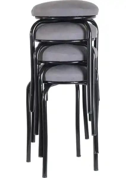 Ekip Metal Tabure Siyah Ayaklı Modern ve Dayanıklı Oturma Çözümü 75-90 Karakter