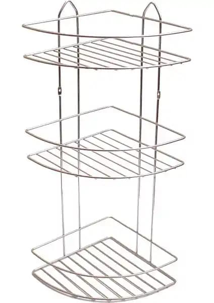 Emsa 3'lü Eko Oval Banyo Köşe Rafı EK03 ile Modern ve Fonksiyonel Banyo Düzeni