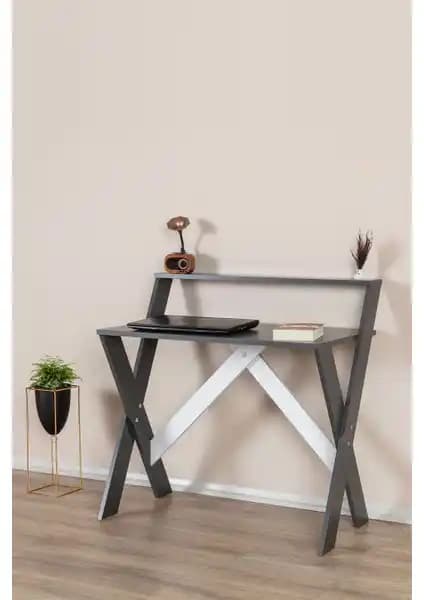 Enda Home X Ayaklı Raflı Ders Çalışma Masası Modern ve Fonksiyonel Tasarım